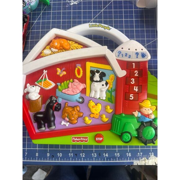 Fisher Price Little People PRESS AND LEARN FARM ANIMALS w sound and lights vtg 2 - Picture 1 of 1